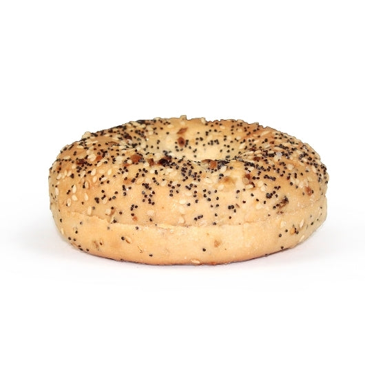 Burry Sliced Thaw & Serve Everything Bagel, 72 x 4 oz Case - Breads, Rolls & Buns
