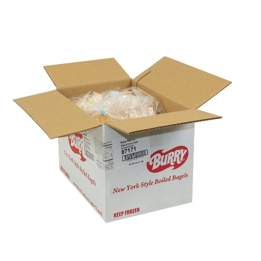 Burry Sliced Thaw & Serve Plain Bagel, 36 x 4 oz Case - Breads, Rolls & Buns