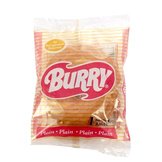 Burry Individually Wrapped Sliced Thaw & Serve Plain Sliced Bagel, 48 x 3 oz Case - Breads, Rolls & Buns