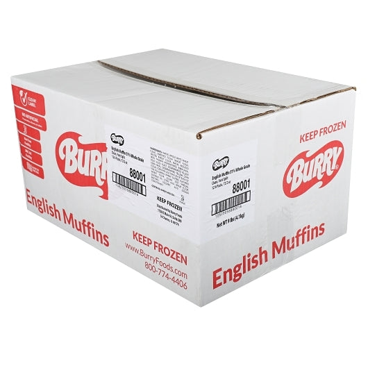 Burry 51% Whole Grain Fork Split English Muffin, 72 x 2 oz Case - Breads, Rolls & Buns