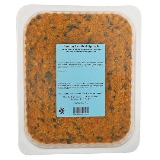 Cafe Spice Bombay Lentil & Spinach, 2 x 5 lb Case - Beans & Legumes
