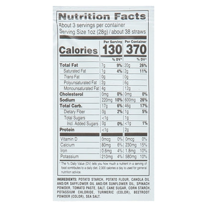 Sensible Portions VEGGIE STRAWS SEA SALT, 6 x 2.75 oz Case - DOT product image 8