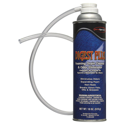 Digest Plus Foaming Drain Cleaner Odor Eliminator, 12 x 18 oz Case - Cleaners & Sanitizers