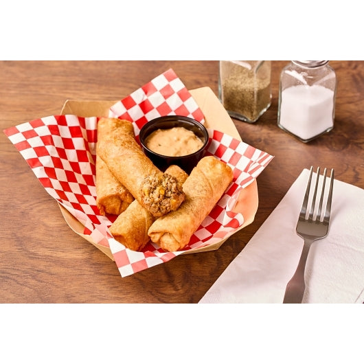 Original Cheeseburger Logs made with ground beef, cheddar cheese, onions and a flavor packed burger sauce In Egg Roll, 1