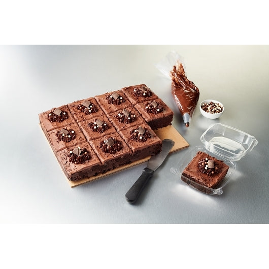 Rise Baking Company Half Sheet Precut Chocolate Fudge Cake Square, 4 x 78 oz Case - Bakery & Desserts - image 2