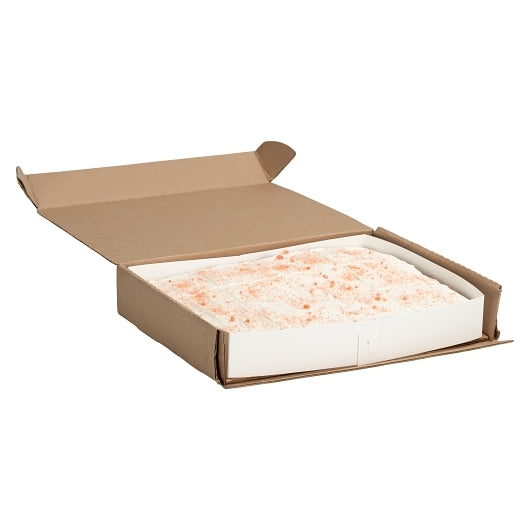 Rise Baking Company Half Sheet Precut Strawberry Flavored Cake Square with White Icing, 4 x 78 oz Case - Bakery &