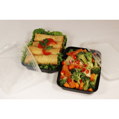 Cubeware 12 Ounce Rectangular Container Black Base With Clear Lid, 1 x 150 ST Case - DOT product image 5