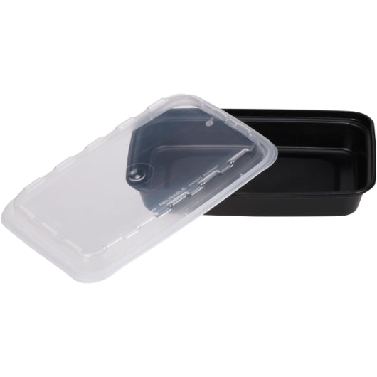 Cubeware 12 Ounce Rectangular Container Black Base With Clear Lid, 1 x 150 ST Case - DOT product image 6