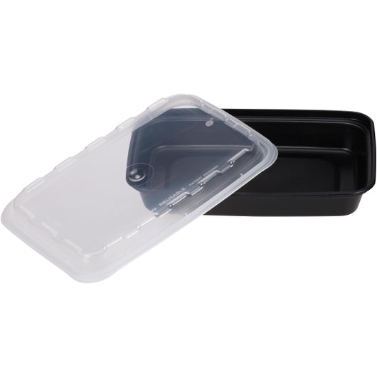 Cubeware 12 Ounce Rectangular Container Black Base With Clear Lid, 1 x 150 ST Case - DOT product image 2