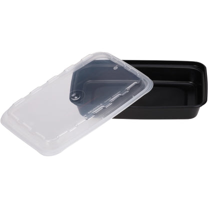 Cubeware 12 Ounce Rectangular Container Black Base With Clear Lid, 1 x 150 ST Case - DOT product image 2