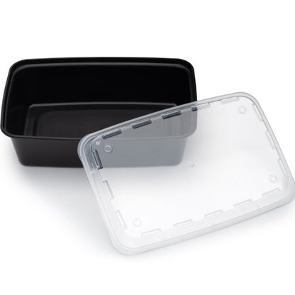 Cubeware 38 Ounce Rectangular Black & Clear Vented Lid, 1 x 150 ST Case - Food Storage Containers