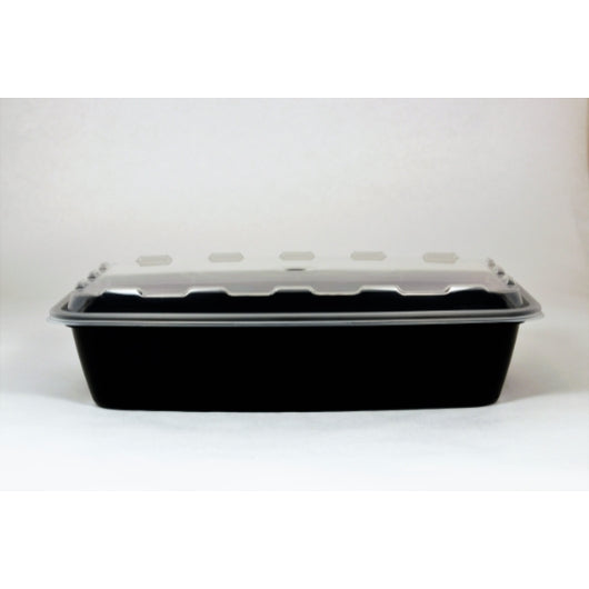 Cubeware 56 Ounce Rectangular Container Black Base With Clear Lid, 1 x 100 ST Case - DOT product image 5