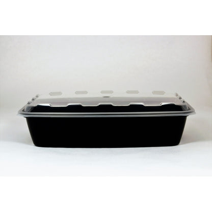 Cubeware 56 Ounce Rectangular Container Black Base With Clear Lid, 1 x 100 ST Case - DOT product image 2