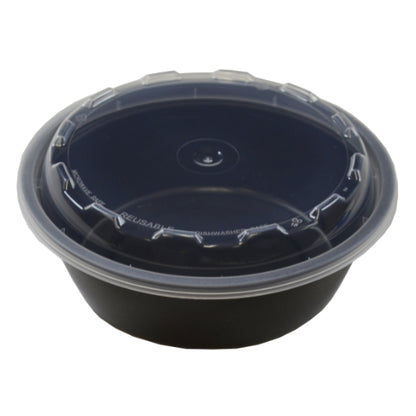 Cubeware 18 Ounce Round Container Black Base With Clear Lid, 1 x 150 ST Case - DOT product image 5