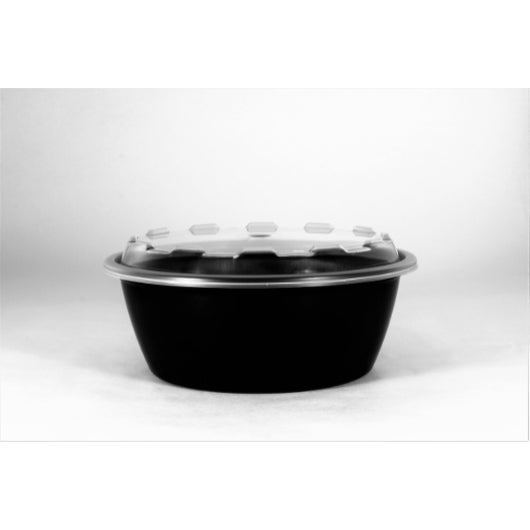 Cubeware 32 Ounce Round Container Black Base With Clear Vented Lid, 1 x 150 ST Case - DOT product image 8