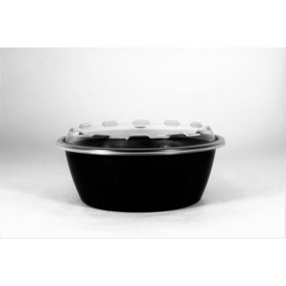 Cubeware 32 Ounce Round Container Black Base With Clear Vented Lid, 1 x 150 ST Case - DOT product image 8
