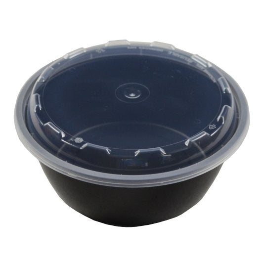 Cubeware 32 Ounce Round Container Black Base With Clear Vented Lid, 1 x 150 ST Case - DOT product image 5