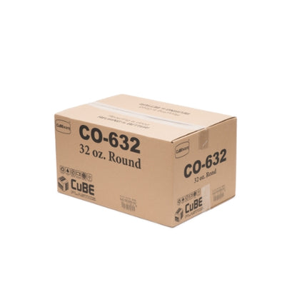 Cubeware 32 Ounce Round Black Container, 1 x 300 PC Case - Food Storage Containers