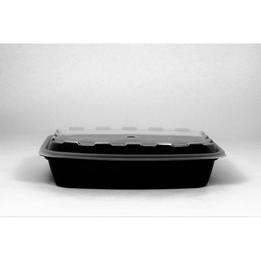 Cubeware 28 Ounce Rectangular Container Black Base With Clear Lid, 1 x 150 ST Case - DOT product image 2