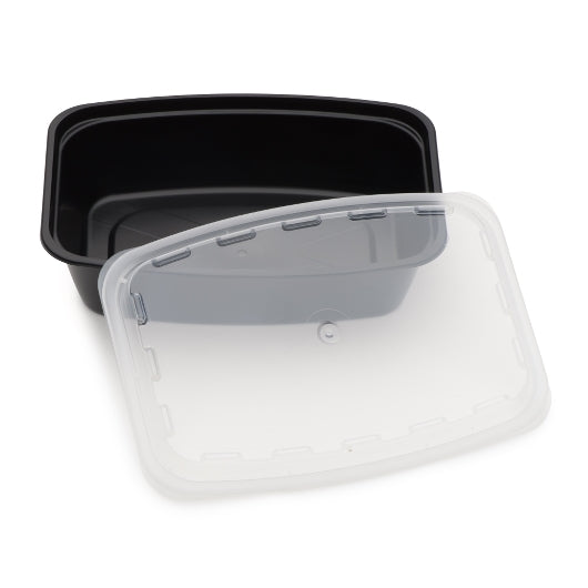 Cubeware 38 Ounce Rectangular Container Black Base With Clear Lid, 1 x 150 ST Case - DOT product image 2