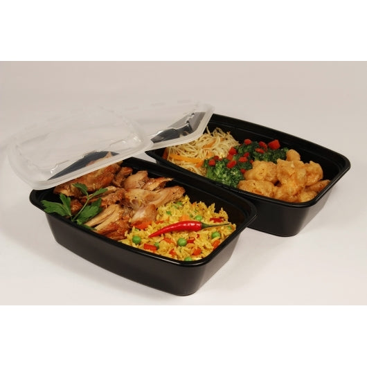 Cubeware 38 Ounce Rectangular Container Black Base With Clear Lid, 1 x 150 ST Case - DOT product image 5