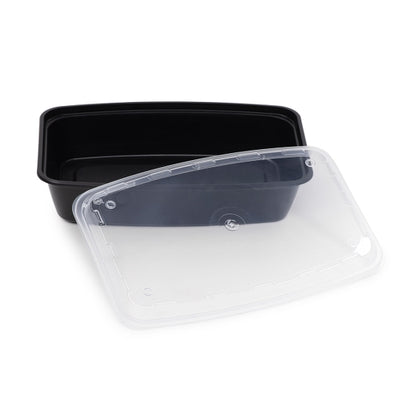 Cubeware 56 Ounce Rectangular Black & Clear Vented Lid, 1 x 100 ST Case - DOT product image 2