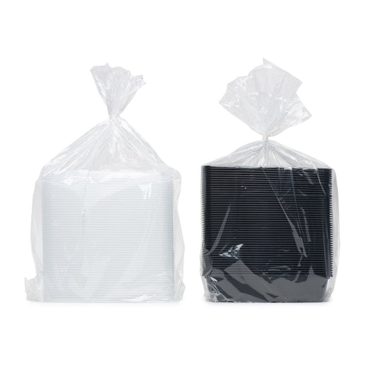 Cubeware 56 Ounce Rectangular Black & Clear Vented Lid, 1 x 100 ST Case - Food Containers & Lids