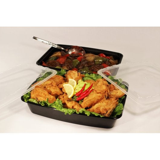 Cubeware Rectangular Plastic Container 84oz, 1 x 100 ST Case - Food Containers & Lids