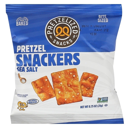 Pretzelized Snacks Sea Salt Snackers, 80 x 0.75 oz Case - Snacks
