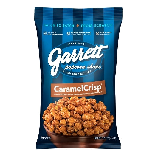 Garrett Popcorn Caramel Crisp Popcorn, 12 x 7.5 oz Case - Popcorn, Pretzels & Snack Mix