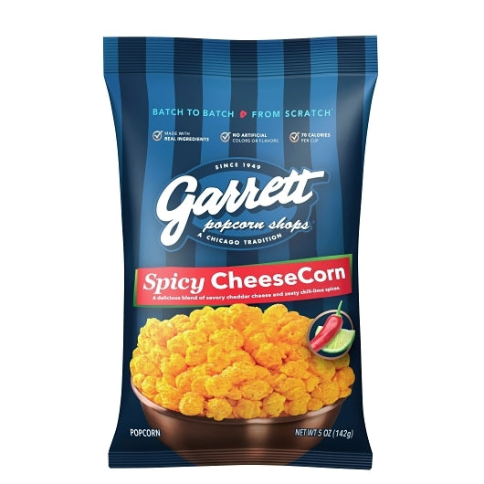 Garrett Popcorn Spicy Cheese Popcorn Case, 9 x 5 oz Case - Popcorn, Pretzels & Snack Mix