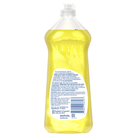 Joy Non-Ultra Lemon Scent Dishwashing Liquid; 25 Fluid Ounce; 10 Per Case - DOT product image 2