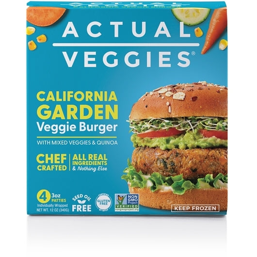 Actual Veggies California Garden Veggie Burger, 6 x 12 oz Case - Prepared Foods - image 2
