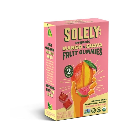 Solely Organic Whole Fruit Mango Guava Gummies, 8 x 3.5 oz Case - Candy & Confections