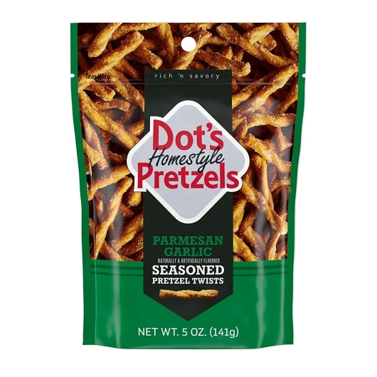 Dot's Homestyle Pretzels Garlic Parmesan Seasoned Pretzel Twists, 10 x 5 oz Case - Popcorn, Pretzels & Snack Mix - image