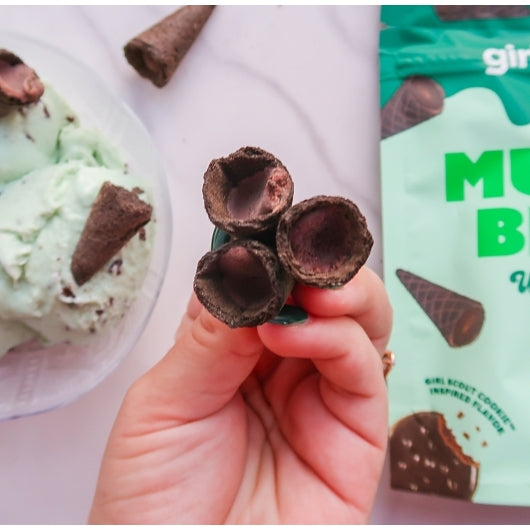 Muddy Bites Girl Scout Thin Mint Waffle Cone Snacks, 12 x 2.33 oz Case - Breakfast Foods