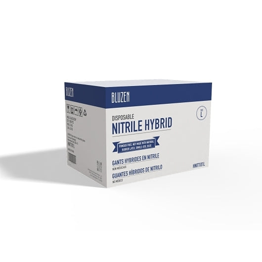 Blulabs Nitrile/Vinyl Hybrid Blue Powder Free Large Glove, 10 x 100 ct Case - Disposables - image 2