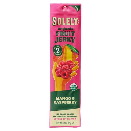 Solely No Added Sugar Mango & Raspberry Fruit Bar, 6 x 12 x 0.8 oz Case - Dried Fruit & Fruit Snacks