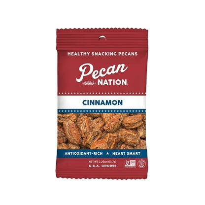 Pecan Nation Cinnamon Pecans, 3 x 8 x 2.25 oz Case - Nuts & Seeds