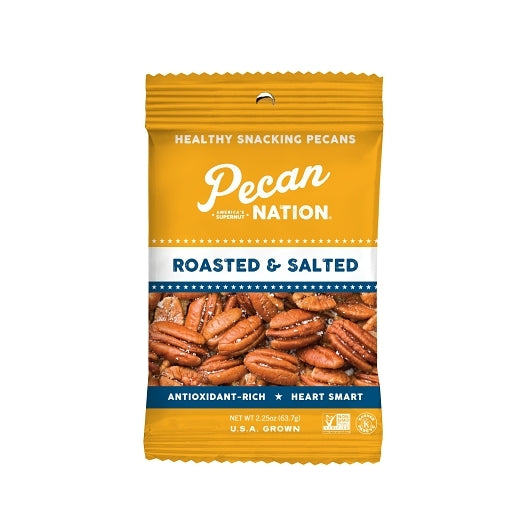 Pecan Nation Roasted & Salted Pecans, 3 x 8 x 2.25 oz Case - Nuts & Seeds