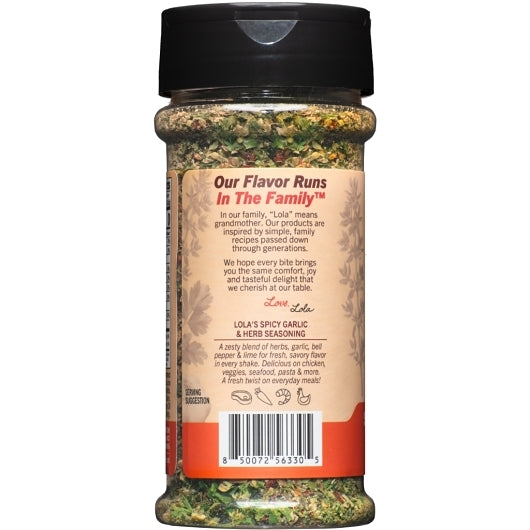 Lola's Fine Seasonings Spicy Garlic & Herb Seasoning, 12 x 2.65 oz Case - Spices Seasonings - image 2