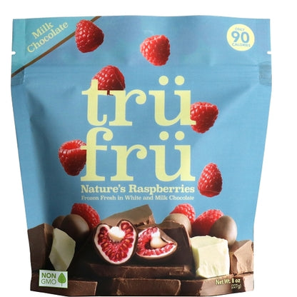 Tru Fru Frozen Whole Raspberries In White & Milk Chocolate, 6 x 8 oz Case - Frozen Fruit
