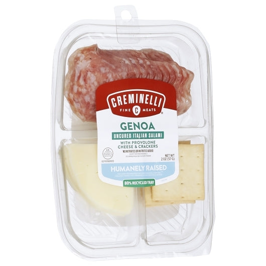 Creminelli Fine Meats Uncured Italian Genoa Salami with Provolone & Crackers, 12 x 1 each Case - DOT product image 6
