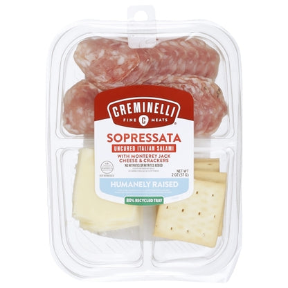 Creminelli Fine Meats Sopressata, Monterey Jack & Crackers Snack Pack, 12 x 2 oz Case - DOT product image 4