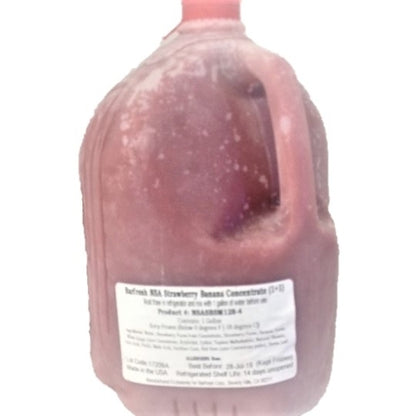 Barfresh Strawberry Banana Non-Dairy Smoothie Concentrate 1+1 No Sugar Added, 4 x 128 oz Case - Frozen Fruit