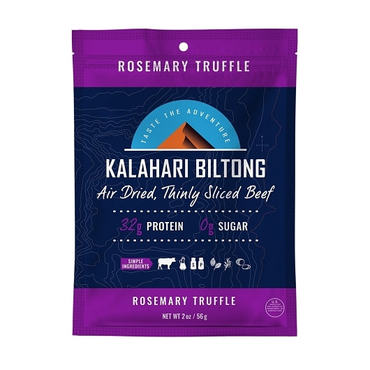 Kalahari Sliced Biltong Rosemary Truffle Case, 8 x 2 oz Case - Spices Seasonings