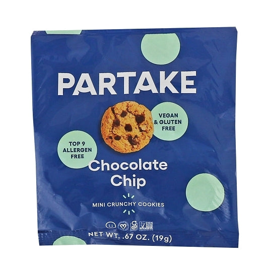 Partake Foods Mini Chocolate Chip Crunchy Cookies, 100 x 0.041 lb Case - Bakery & Desserts - image 2