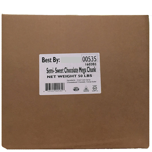 Enjoy Life Mega Chunks Semi-sweet, 1 x 50 lb Case - Pantry Ingredients