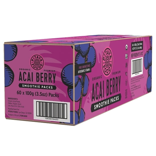 Pitaya Plus Organic ACAI PURE SMOOTHIE PACKS, 60 x 100 GR Case - DOT product image 6