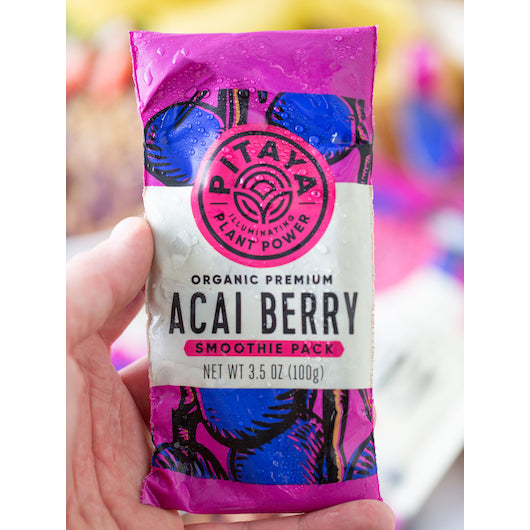 Pitaya Plus Organic Acai Pure Smoothie Packs, 60 x 100 GR Case - Beverages